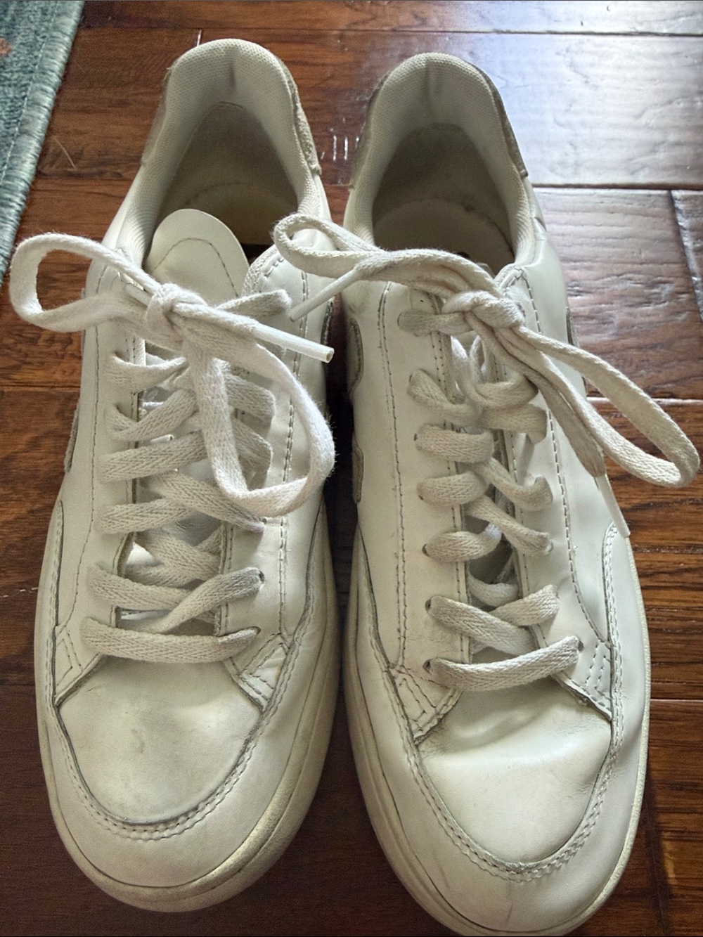 Veja White Leather Low-Top Sneakers with White Laces
